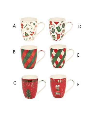 Tazza Mug 350ml in Porcellana Natalizia - 6 Fantasie Festive 🎅