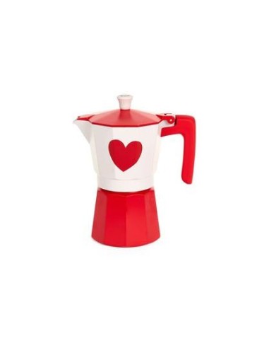 Moka da caffè con Cuore Rosso 2 o 6 Tazze - 2 formati ❤️☕