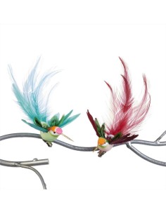 GOODWILL Colibrì con clip piumosi 17cm 2 varianti rosa blu