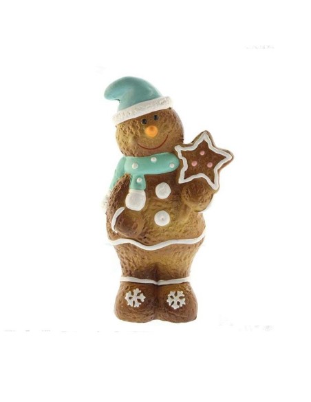 Omino di Pan di Zenzero in Ceramica 15cm - Decorazione Natalizia