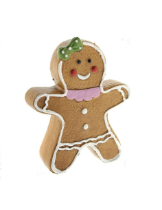 Omino di Pan di Zenzero in Ceramica con Fiocchetto 12x10cm - Decorazio 2