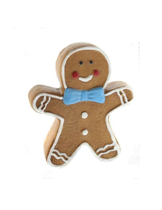 Omino di Pan di Zenzero in Ceramica con Fiocchetto 12x10cm - Decorazio 2