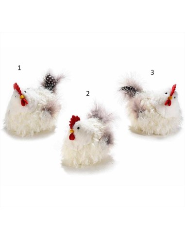 Gallina con piume - 3 modelli (1 pz) | Diamante Rosa