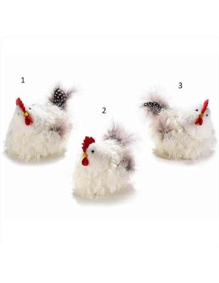 Gallina con piume - 3 modelli (1 pz) | Diamante Rosa