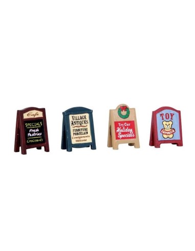 Village Signs - Locandine del villaggio Set di 4pz 64071 Lemax