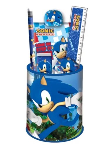 Set portapenne con cancelleria 7 pz Sonic The Hedgehog 