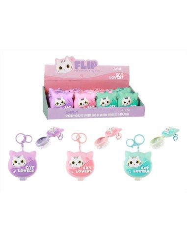 iTOTAL Specchietto con Spazzola GATTO Kawaii - 3 Colori Adorabili! 😺