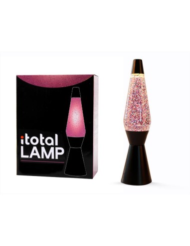 Lampada Lava LED Glitter Base Nera – Relax e Magia Cromatica! ✨