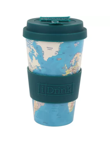 iTOTAL Tazza con tappo silicone 435 ml BLUE MAPS