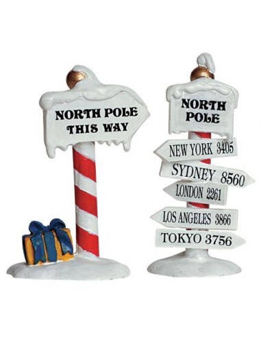 North Pole Signs - Cartelli del Polo Nord Set of 2pz 64455 Lemax