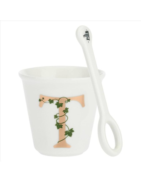 Bicchierino da espresso T con cucchiaino - La Porcellana Bianca 
