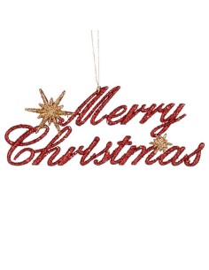 GOODWILL Scritta MERRY CHRISTMAS glitter oro rosso19cm