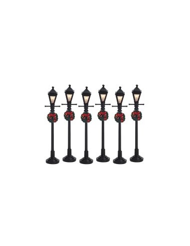 Gas Lantern Street Lamp Set da 6 64499 - Villaggio di Natale Lemax