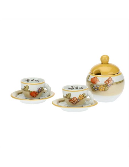 Set 2 tazzine caffè e zuccheriera Country