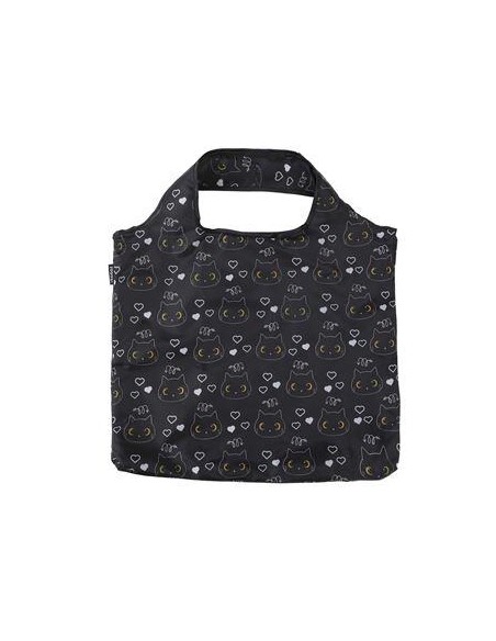 iTOTAL Borsa Shopper riutilizzabile Gatti Neri | Diamante Rosa