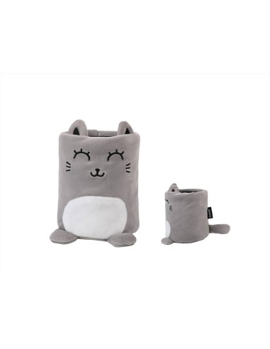 Portapenne Plush GATTO GRIGIO - Eleganza Morbida per la Tua Scrivania!