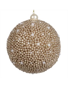 GOODWILL Pallina con PERLINE glitter e oro 10cm