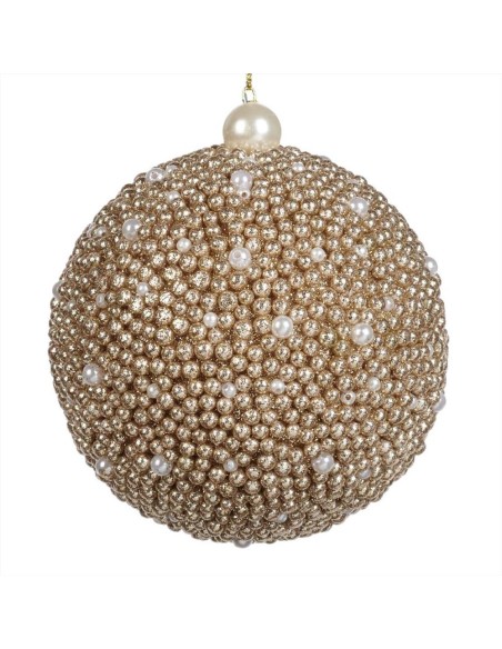 GOODWILL Pallina con PERLINE glitter e oro 10cm