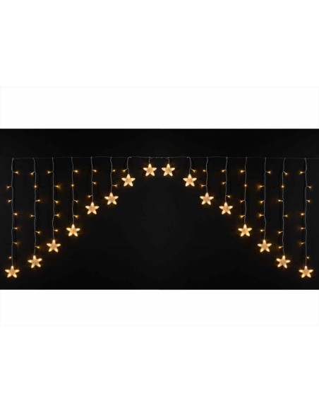 Luci 136 LED bianco caldo con stelle 2m x 0,6m