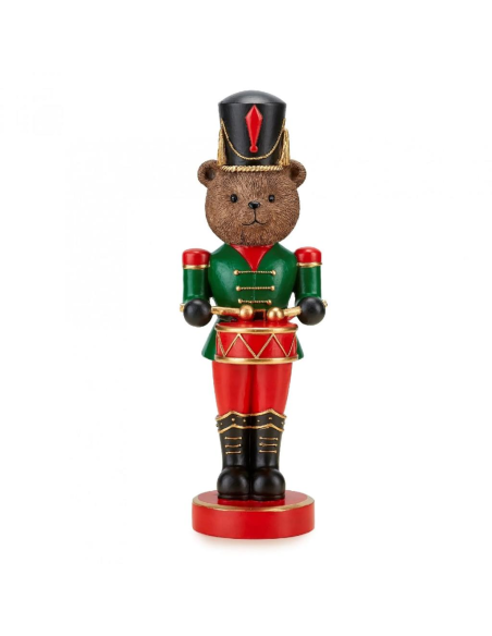 Schiaccianoci Orsetto Teddy Rosso 32cm - Eleganza Natalizia