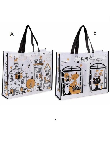 Borsa Shopper in PET con Gatti – Capiente, Ecologica e Adorabile! 😻🛍