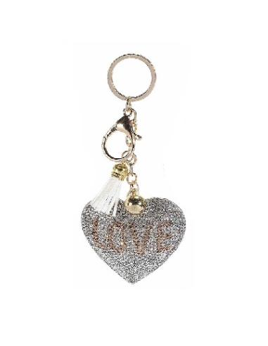 Portachiavi con charm cuore Love 4 varianti (1pz) | Diamante Rosa