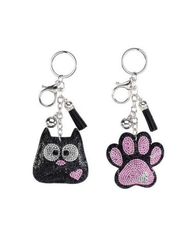 Portachiavi Stile Felino con strass - Gatto o Zampa (1 pz) 🐾💖