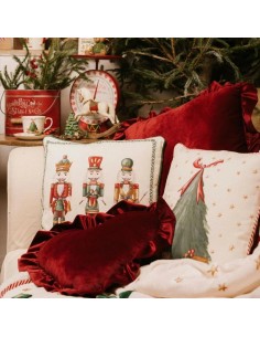 Cuscino in velluto rosso a forma di cuore Nuvole di Stoffa 2