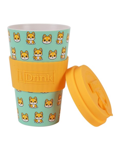 iTOTAL Tazza con tappo silicone 435 ml - SHIBA INU