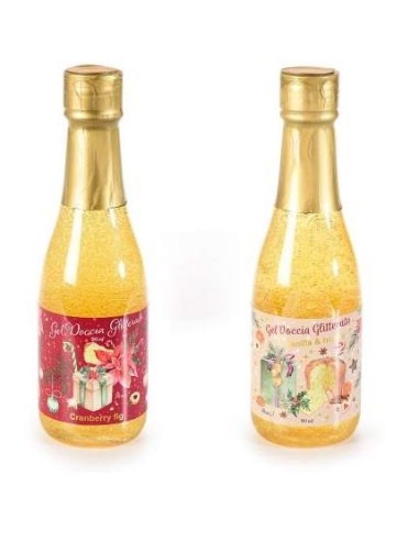 Bottiglia gel doccia glitterato e profumatato 2 varianti - 190 ml