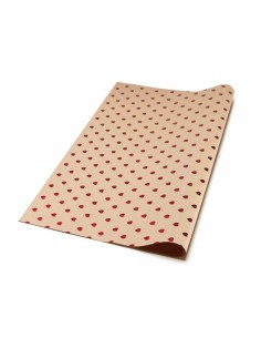 Carta Regalo Avana con Cuori Rossi Metalizzati – Eleganza e Romanticis