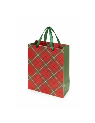 Busta Grande Tartan 32x12x38H con Manici di Raso - Raffinatezza natali