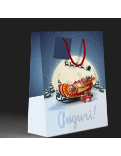 Busta natalizia con slitta di Babbo Natale 3 grandezze assortite 2