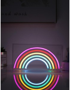 iTOTAL Insegna LED al Neon con ARCOBALENO 🌈 | Diamante Rosa