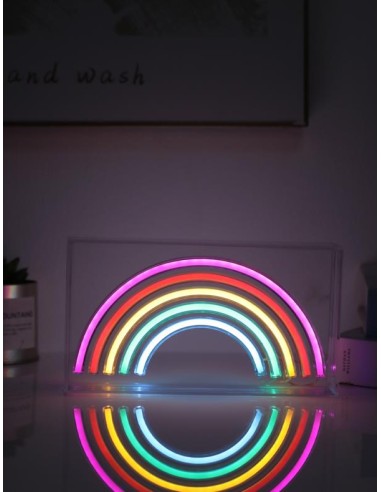 iTOTAL Insegna LED al Neon con ARCOBALENO 🌈 | Diamante Rosa