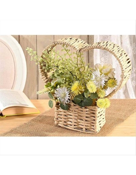 Cesto Intrecciato a Cuore – Eleganza per i Tuoi Fiori! ❤️🌸