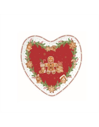 Piatto a cuore Fancy Gingerbread Easylife 20x19