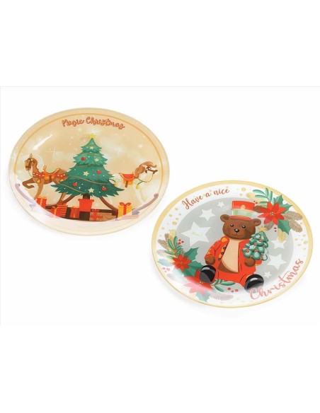 Piatto Natalizio in vetro Ø 30cm