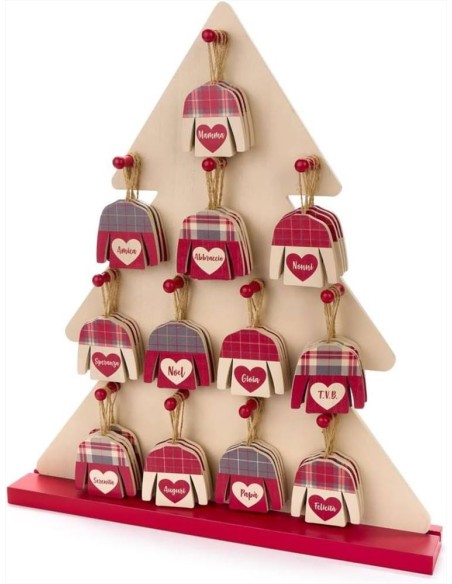 Maglione in Legno con Dedica - 12 Varianti per Albero o Chiudipacco 🎄