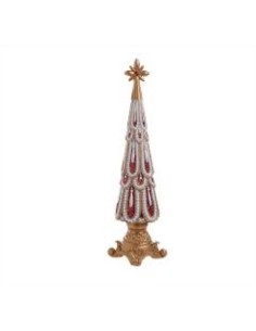 Albero Natale Rosso Oro 38cm