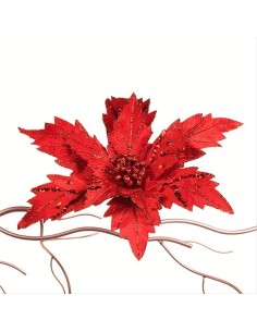 Stella di Natale 36cm rossa con glitter