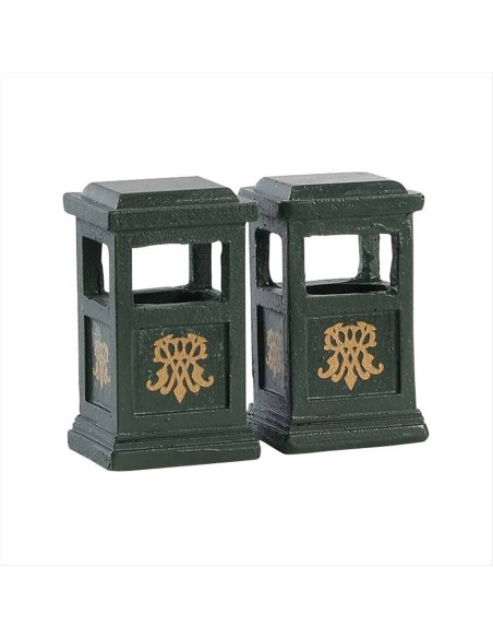 Green Trash Can - Bidoni della spazzatura Set di 2pz 84386 Lemax