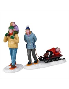 Long Day Snowshoeing - Set 2pz 22148 Lemax
