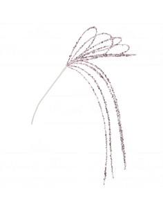 Ramo cadente 60cm con pajette bianco/rosa