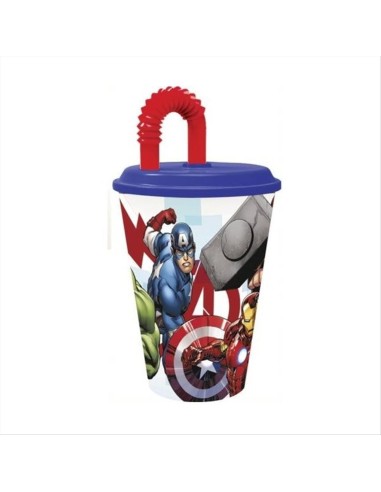 Bicchiere con cannuccia pieghevole 430ml Avengers – Per super sorsi se