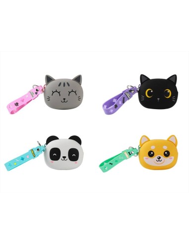 Portamonete in Silicone ANIMALI Kawaii – 4 Modelli Adorabili! 🐼🐱🐶