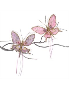 GOODWILL Farfalla con clip rosa viola 18cm - 2 varianti