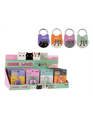 Lucchetto GATTO Kawaii – 4 Colori per Custodire i Tuoi Segreti! 🐱✨