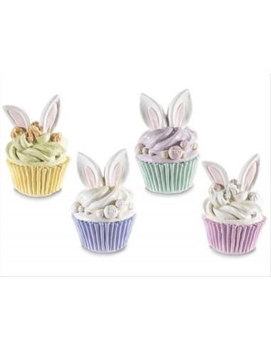 Cupcake con Orecchie da Coniglio in Resina - 4 Colori Pasquali 🐰🧁