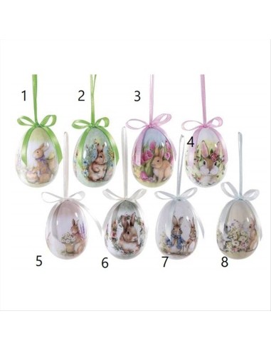 Uovo di Pasqua Coniglietto 8 fantasie (1pz) – Decorazione primaverile 